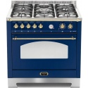 Aragaz Lofra Dolcevita RBLG96MFT/CI, 90x60 cm, gaz, 5 arzatoare, grill, aprindere, timer, albastru marin