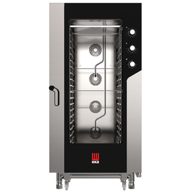 Cuptor electric combinat cu convecție/abur EKA MILLENNIAL cu capacitate 20 tavi GN 1/1 cu panou de control electromecanic