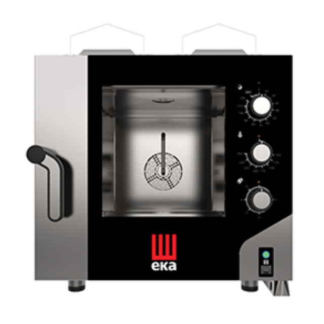Cuptor combinat pe gaz cu convecție/abur EKA MILLENNIAL cu capacitate 5 tăvi GN 1/1 și panou de control electromecanic