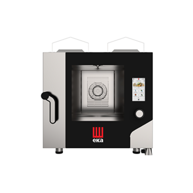 Cuptor combinat pe gaz cu convecție/abur EKA MILLENNIAL cu capacitate 5 tăvi GN 1/1 și ecran tactil