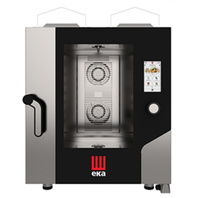 Cuptor combinat pe gaz cu convecție/abur EKA MILLENNIAL cu capacitate 7 tăvi GN 1/1 și ecran tactil