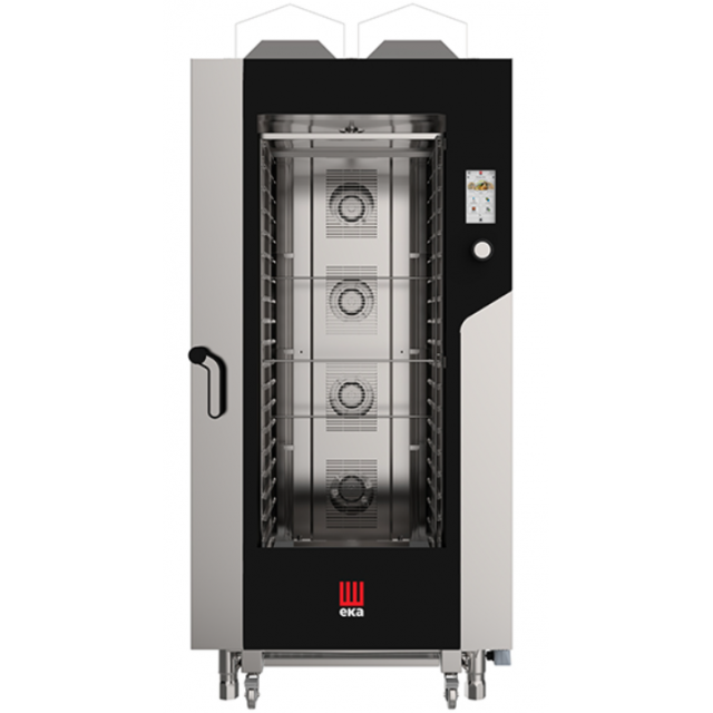 Cuptor combinat pe gaz cu convecție/abur EKA MILLENNIAL cu capacitate 20 tăvi GN 1/1 și cu ecran tactil