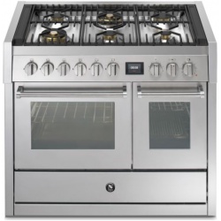 Aragaz Steel Oxford X10FF, 100X60cm, 6 arzatoare, 2 cuptoare, timer, aprindere electronica, gri nisip