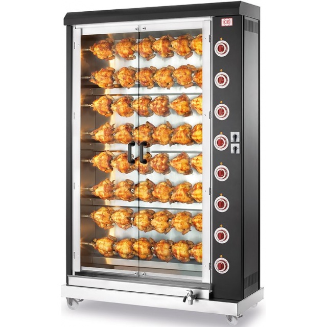 Rotisor pe gaz CB ITALIA 14100601 - G-48P-S8,8 tepuse, 48 pui