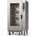 Cuptor gastronomic pe gaz TECNOINOX Tecnocombi seria XTRA D cu 20 tăvi GN1/1 si cărucior cu suport pentru tăvi