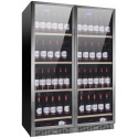 Vitrina de vinuri Nevada Concept NW300D-S, 300 sticle, doua zone, negru/inox