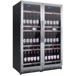 Racitor de vinuri Nevada Concept NW316D-SSL, 316 sticle, doua zone, negru/inox