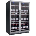 Vitrina de vinuri Nevada Concept NW316D-SSL, 316 sticle, doua zone, negru/inox