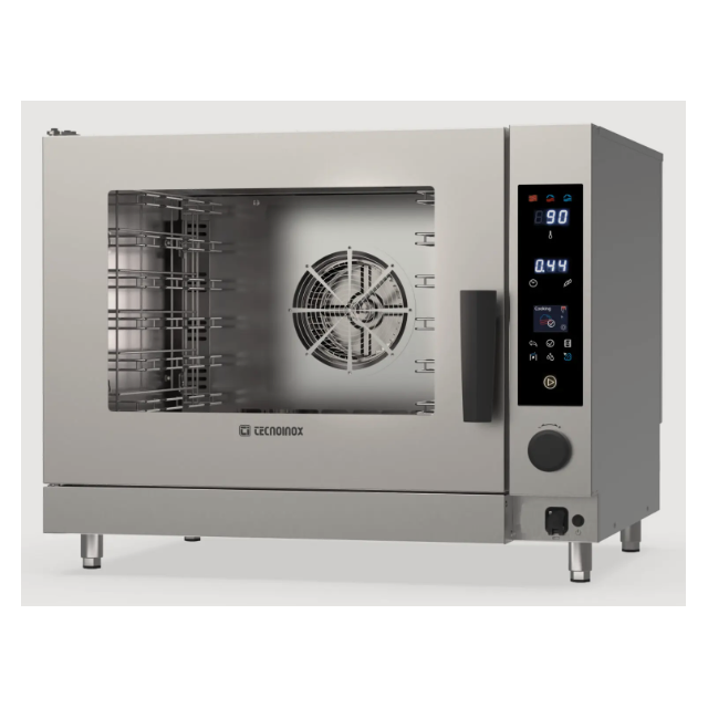 Cuptor gastronomic pe gaz TECNOINOX Tecnodual seria D cu 6 tăvi GN1/1, control electronic, rețete programabile și abur direct