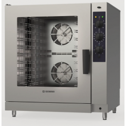 Cuptor gastronomic pe gaz TECNOINOX Tecnodual seria M cu 10 tăvi GN1/1, cu control electromecanic și abur direct