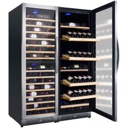 Vitrina de vinuri Nevada Concept NW285T-S, 285 sticle, 3 zone, negru/inox