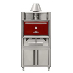 Cuptor profesional cu cărbuni ROASTER ROC56, dulap închis cu role, suprafață utilă de preparare 535x590 mm si usa rosie