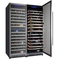 Vitrina de vinuri Nevada Concept NW340T-SL, 340 sticle, 3 zone, negru/inox