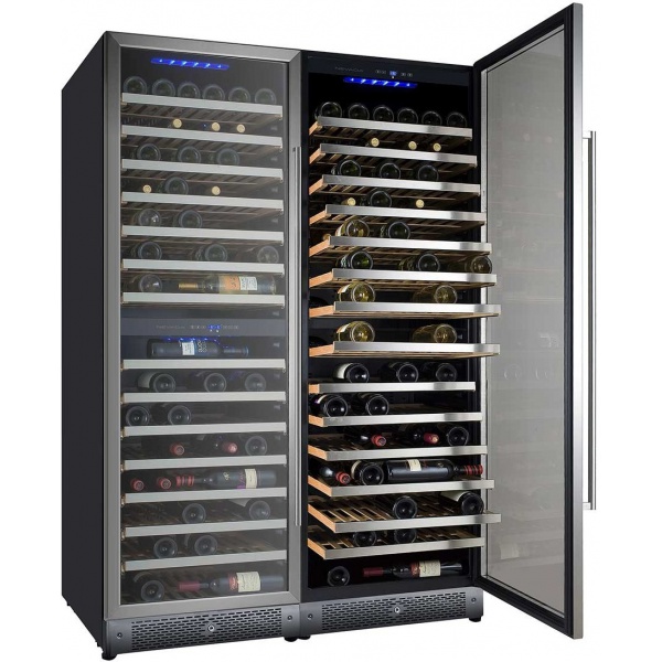 Vitrina de vinuri Nevada Concept NW340T-SL, 340 sticle, 3 zone, negru/inox