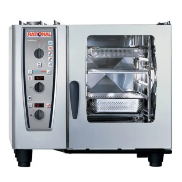 Cuptor gastronomic pe gaz RATIONAL CombiMaster Plus XS cu capacitate 6 tavi GN 1/1 si generator abur