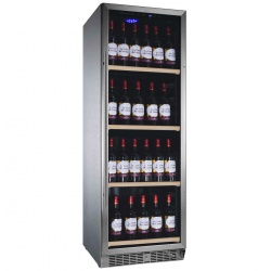 Vitrina de vinuri Nevada Inox NW140S-SX, 140 sticle, doua zone, Inox