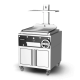 Gratar profesional pe cărbuni PARRILLA cu baza de depozitat pe roti si suprafață de prăjire 630X620 mm