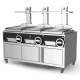 Gratar profesional pe cărbuni PARRILLA cu baza de depozitat pe roti si suprafață de prăjire 3Χ 500X620 mm