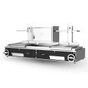 Gratar profesional ROASTER PARRILLA Seria F cu cos de fum si suprafata de prajire 2 gratare 630x620 mm