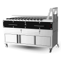 Gratar pe carbuni cu dulap ROASTER Churrasco cu capacitate 2 grătare 1330x500mm, 3 coșuri si 6 frigărui