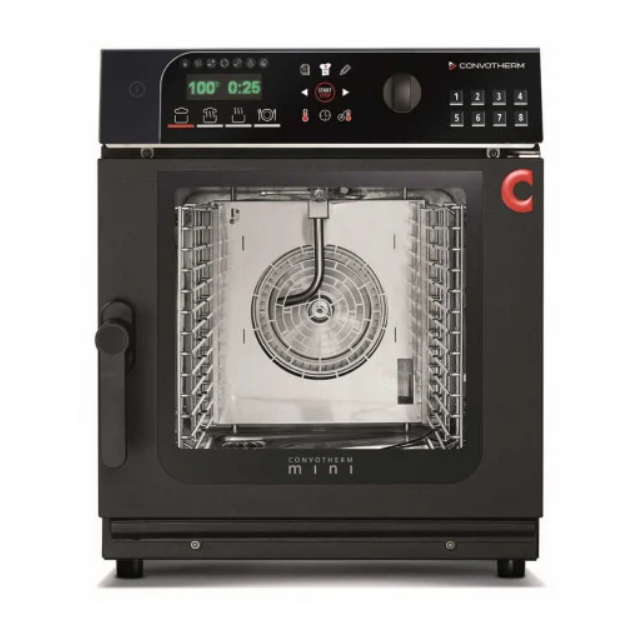 Cuptor gastronomic electric Convotherm Mini, negru cu capacitate 6 tavi GN 2/3 si ecran semidigital
