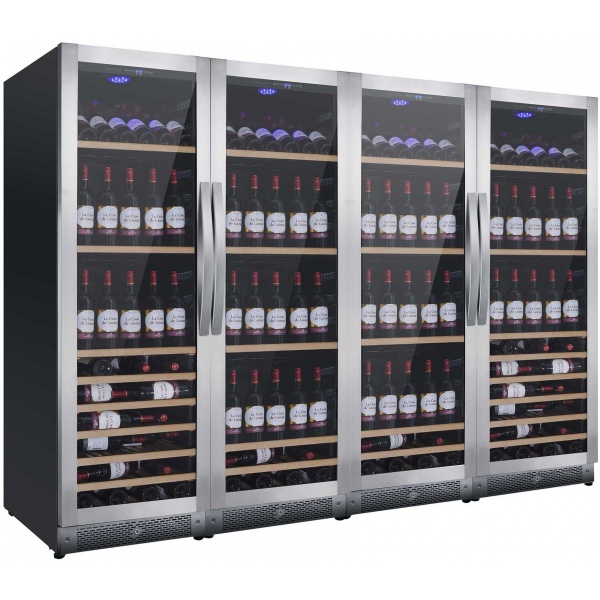Vitrina de vinuri Nevada Concept NW580Q-S, 580 sticle, 4 zone, negru/inox