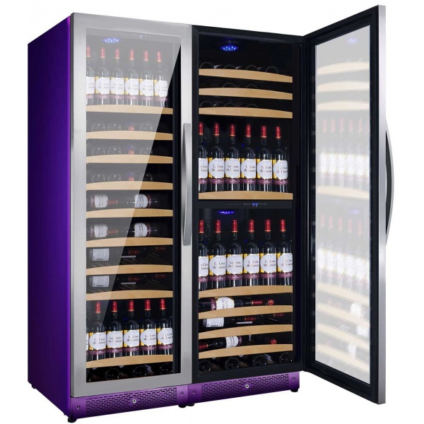 Vitrina de vinuri Nevada Color NW300T-SS-C-4001, 300 sticle, 3 zone, Violet