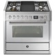 Aragaz Steel Oxford X9F, 90X60cm, 6 arzatoare, cuptor electric multifunctional, timer, aprindere electronica, crem inchis