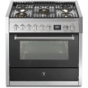 Aragaz Steel Genesi, 90X60cm, 6 arzatoare, cuptor electric multifunctional, timer, aprindere electronica, mov