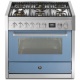 Aragaz Steel Genesi, 90X60cm, 6 arzatoare, cuptor electric multifunctional, timer, aprindere electronica, visiniu