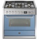 Aragaz Steel Genesi, 90X60cm, 6 arzatoare, cuptor electric multifunctional, timer, aprindere electronica, visiniu