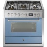 Aragaz Steel Genesi, 90X60cm, 6 arzatoare, cuptor electric multifunctional, timer, aprindere electronica, visiniu