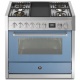 Aragaz Steel Genesi, 90X60cm, 6 arzatoare, cuptor electric multifunctional, timer, aprindere electronica, visiniu