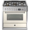 Aragaz Steel Genesi, 90X60cm, 6 arzatoare, cuptor electric multifunctional, timer, aprindere electronica, crem