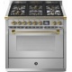 Aragaz Steel Ascot, 90X60cm, 6 arzatoare, cuptor electric multifunctional, timer, aprindere electronica, inox