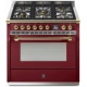 Aragaz Steel Ascot, 90X60cm, 6 arzatoare, cuptor electric multifunctional, timer, aprindere electronica, negru antracit