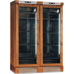 Vitrina de vinuri Klimaitalia CLW 820 L cu 2 usi, capacitate 764 litri, temperatura +4°/ +18°C, nuc