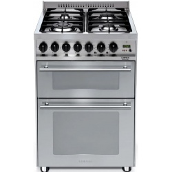 Aragaz Lofra Professional PUD66MFE/Ci, 60x60cm, 4 arzatoare, 2 cuptoare electrice, grill, rotisor, aprindere electronica, inox
