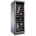 Vitrina de vinuri Nevada Inox NW171D-SSLX, 171 sticle, doua zone, inox
