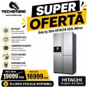 Side by Side Hitachi R-M700VAGRU9X(MIR), Clasa A++, 633 Litri, 179 cm inaltime, compresor inverter, sticla oglinda