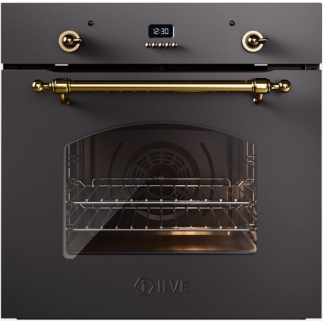 Cuptor electric incorporabil ILVE Nostalgie OV60SNE3, 60 cm, 60l, 10 functii gatire, convectie, functie ECO, negru mat