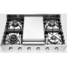 Aragaz Tecnogas P1X66M4VC, 60 cm, gaz, 4 arzatoare, grill, otel inoxidabil