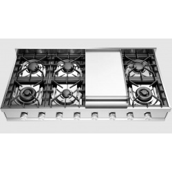 Aragaz Tecnogas P1X66M4VC, 60 cm, gaz, 4 arzatoare, grill, otel inoxidabil