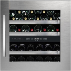 Vitrina de vinuri incorporabila Nevada Concept NW40D-SSL, 40 sticle, doua zone, inox