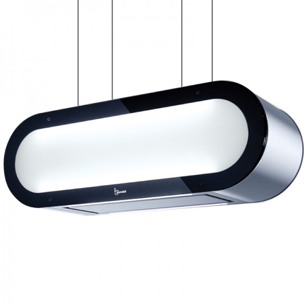 Hota design suspendata Baraldi Alexa 01ALXIS090ST80, 90 cm, 800 m3/h, sticla/inox