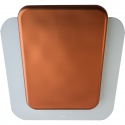Hota decorativa de perete Sirius SLTC 103 SQUARES-WHITE+COPPER, 70 cm, 748 m3/h, sticla+ceramica, alb/cupru