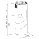 Hota insula Sirius MO 406-INOX, 40 cm, 730 m3/h, Inox