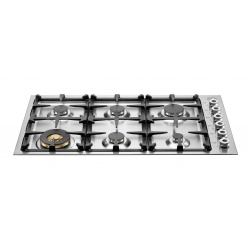 Plita incorporabila Bertazzoni Profesional DB36600X, 92 cm, plita gaz, 6 arzatoare,sistem siguranta Stop-Gaz, inox