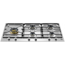 Plita incorporabila Bertazzoni Profesional PM36500X, 90 cm, plita gaz, 5 arzatoare,sistem siguranta Stop-Gaz, inox