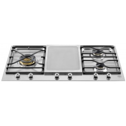 Plita incorporabila Bertazzoni Profesional PM365S0X, 90 cm, plita gaz, 5 arzatoare,sistem siguranta Stop-Gaz, inox